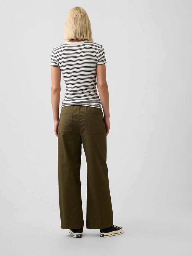 Mid Rise Wide-Leg Khakis gap mid rise wide leg khakis