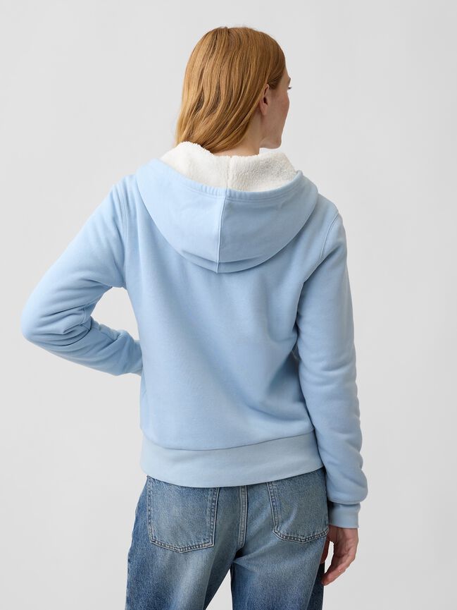 Relaxed Gap Logo Sherpa-Lined Zip Hoodie relaxed gap logo sherpa lined zip hoodie
