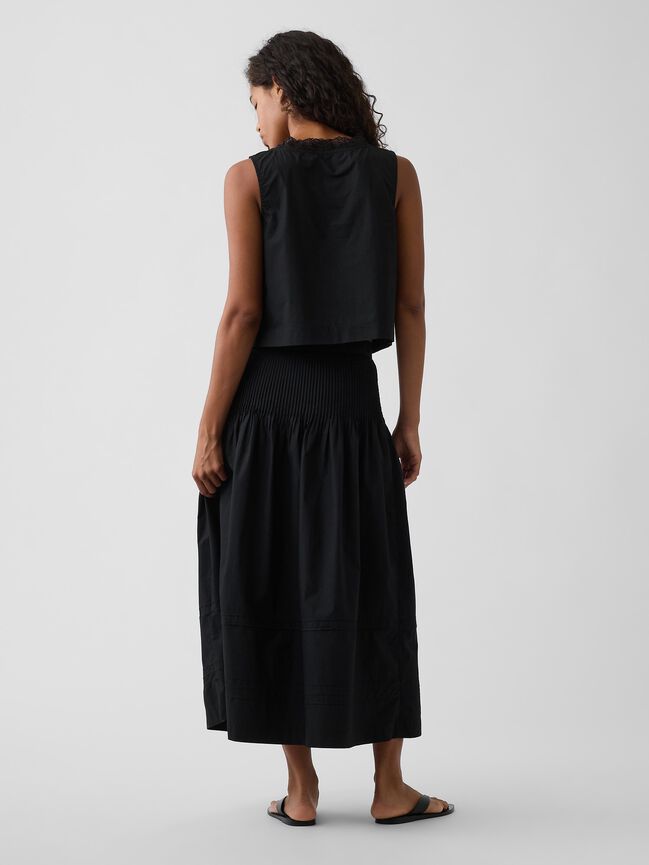 Poplin Pintuck Maxi Skirt gap poplin pintuck maxi skirt