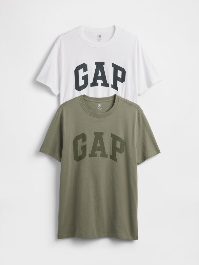 تي شيرت ناعم للاستخدام اليومي بشعار Gap (عبوة من قطعتين) تي شيرت ناعم للاستخدام اليومي بشعار gap عبوة من قطعتين