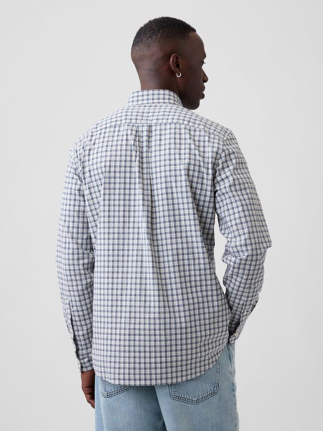 Stretch Poplin Shirt in Standard Fit gap stretch poplin shirt in standard fit