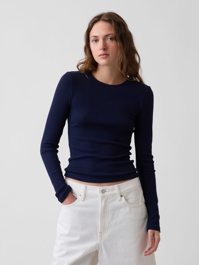 Modern Rib Gap Logo T-Shirt modern rib gap logo t shirt