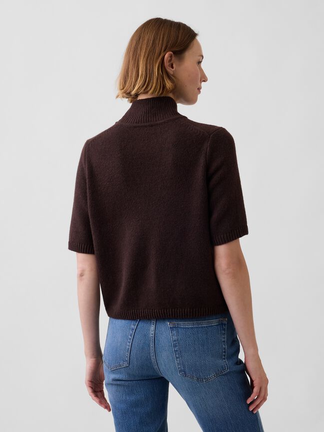 CashSoft Mockneck Elbow-Sleeve Sweater gap cashsoft mockneck elbow sleeve sweater