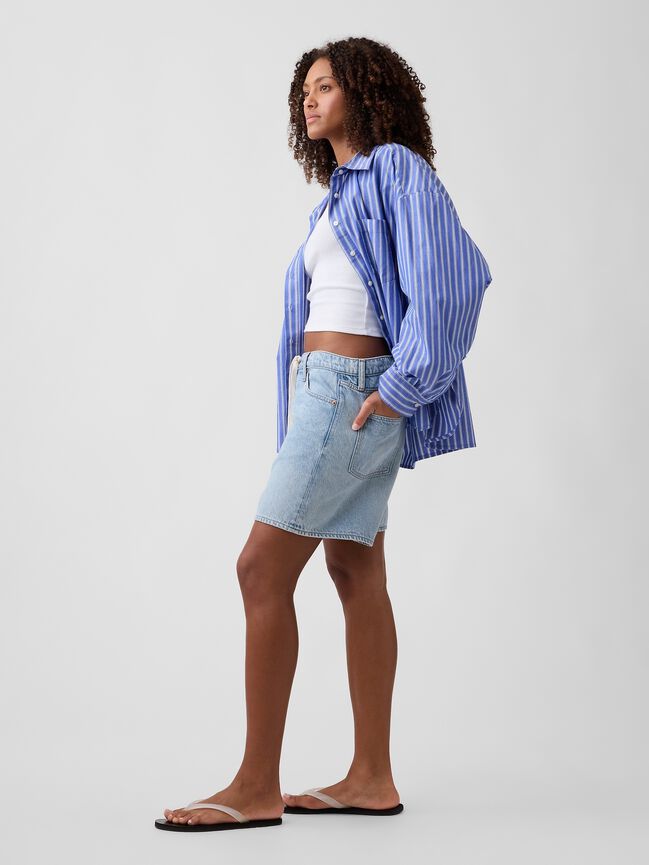 5" Mid Rise SuperSoft Drawstring Denim Shorts gap 5 mid rise supersoft drawstring denim shorts