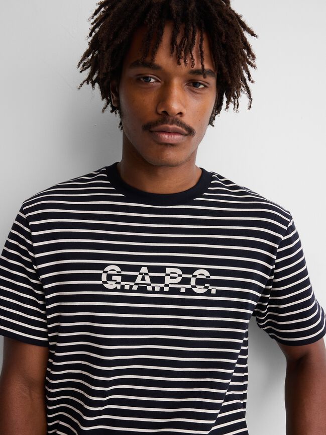 Gap × A.P.C. Logo Stripe T-Shirt gap a p c logo stripe t shirt