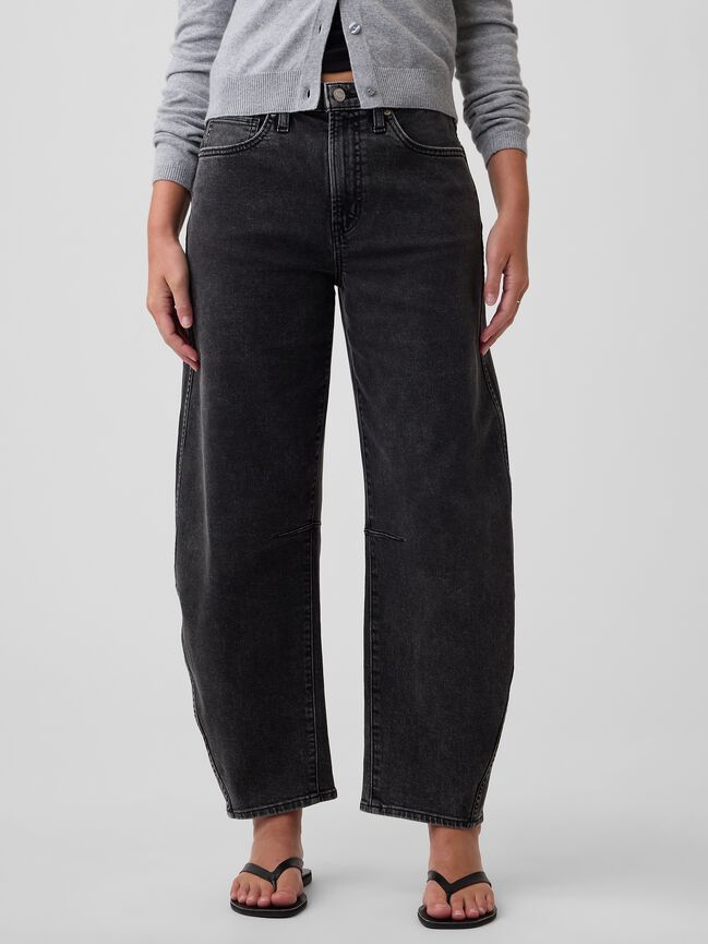 High Rise Barrel Jeans gap high rise barrel jeans