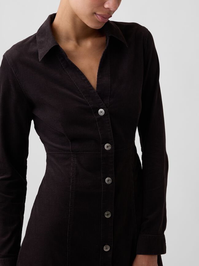 Fitted Collared Mini Dress gap fitted collared mini dress