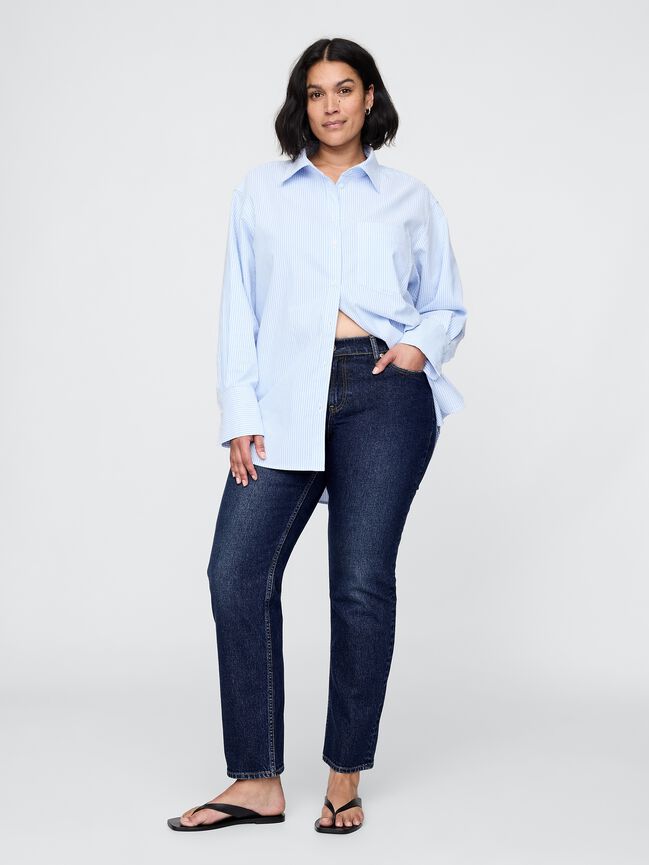 جينز ضيق مستقيم بخصر منخفض بستايل التسعينات gap جينز ضيق مستقيم بخصر منخفض بستايل التسعينات