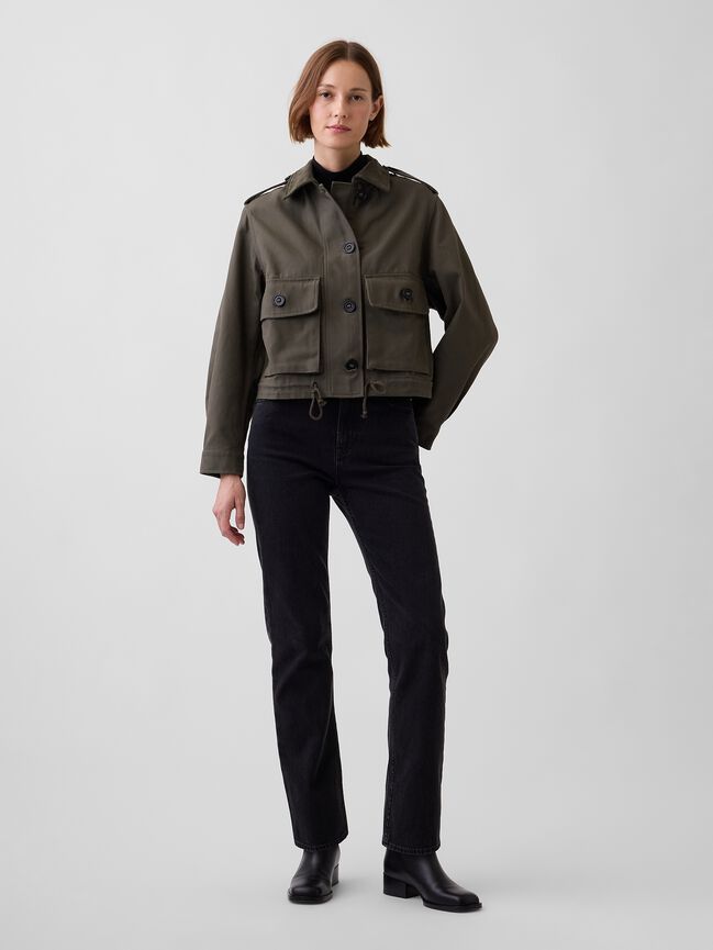 Canvas Crop Utility Jacket gap canvas crop utility jacket