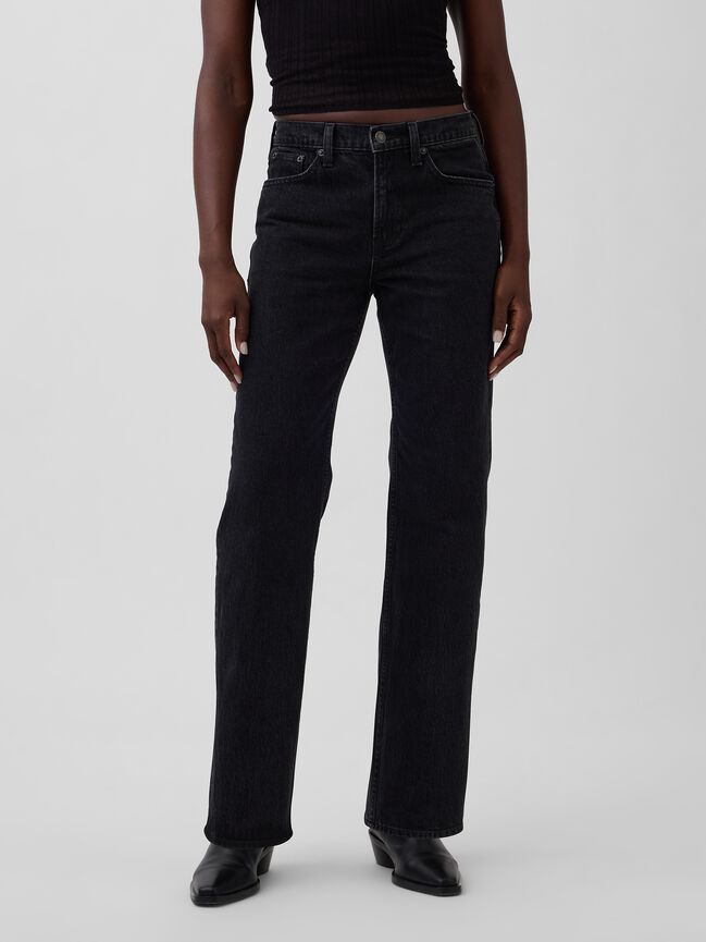 Mid Rise Relaxed Straight Jeans gap mid rise relaxed straight jeans