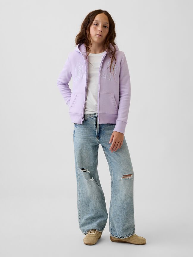 Kids Sherpa-Lined Logo Zip Hoodie gap kids sherpa lined logo zip hoodie