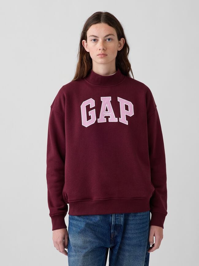 VintageSoft Oversized Mockneck Logo Sweatshirt gap vintagesoft oversized mockneck logo sweatshirt