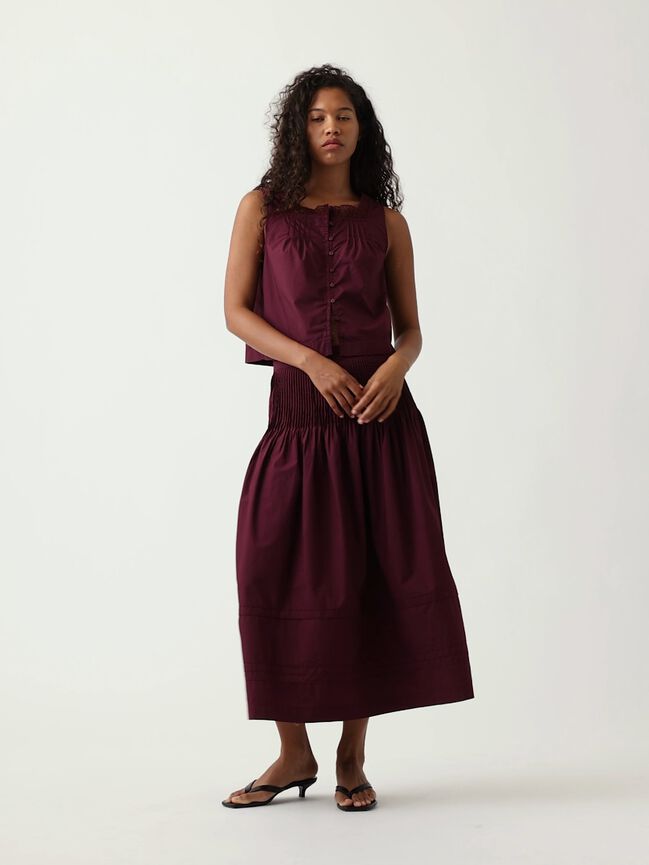 Poplin Pintuck Maxi Skirt gap poplin pintuck maxi skirt
