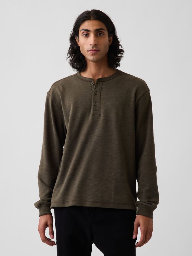 Relaxed Henley T-Shirt gap relaxed henley t shirt
