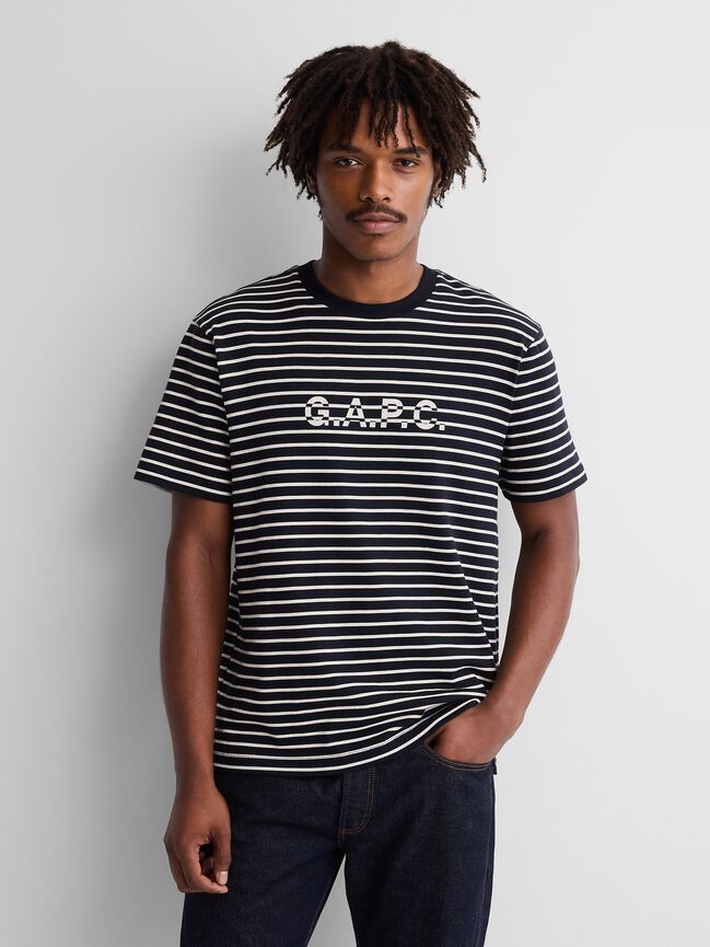 Gap × A.P.C. Logo Stripe T-Shirt gap a p c logo stripe t shirt
