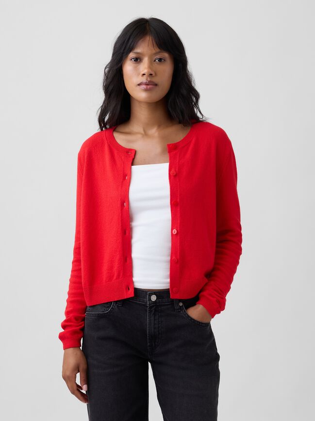 CashSoft Cropped Crewneck Cardigan gap cashsoft cropped crewneck cardigan