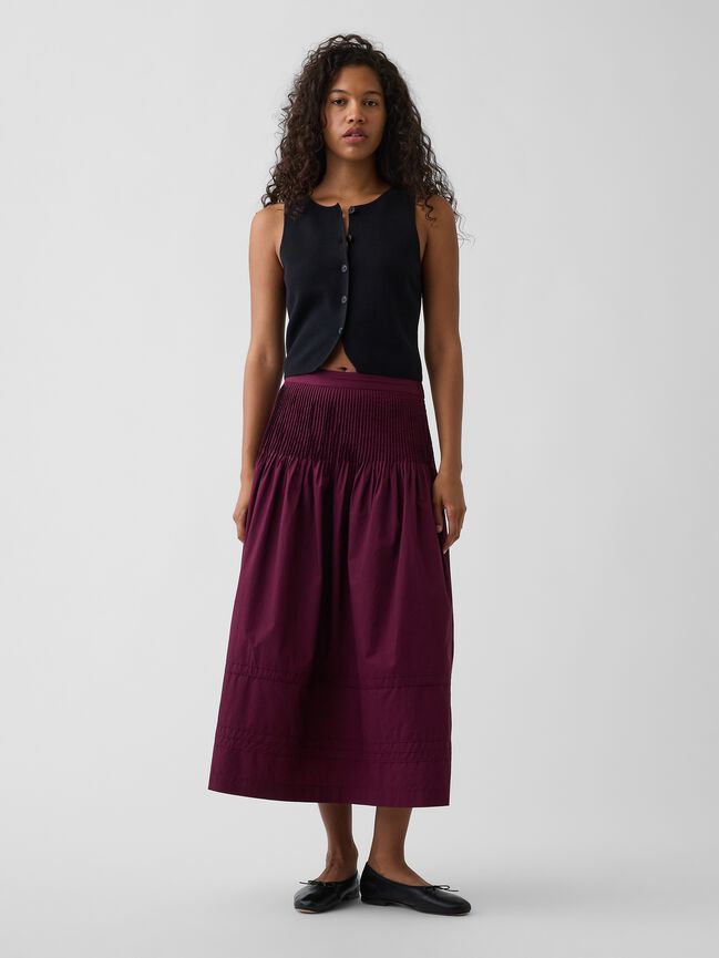Poplin Pintuck Maxi Skirt gap poplin pintuck maxi skirt