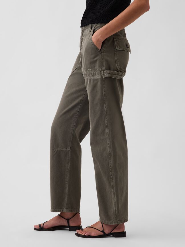 Mid Rise Barrel Utility Ankle Pants gap mid rise barrel utility ankle pants