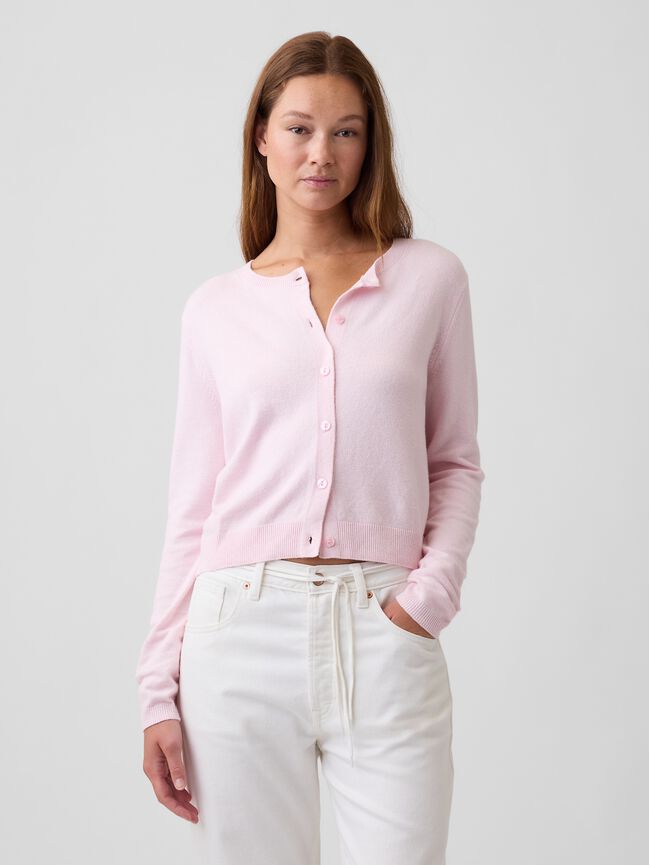 CashSoft Cropped Crewneck Cardigan gap cashsoft cropped crewneck cardigan