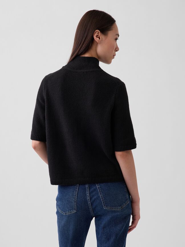 CashSoft Mockneck Elbow-Sleeve Sweater gap cashsoft mockneck elbow sleeve sweater