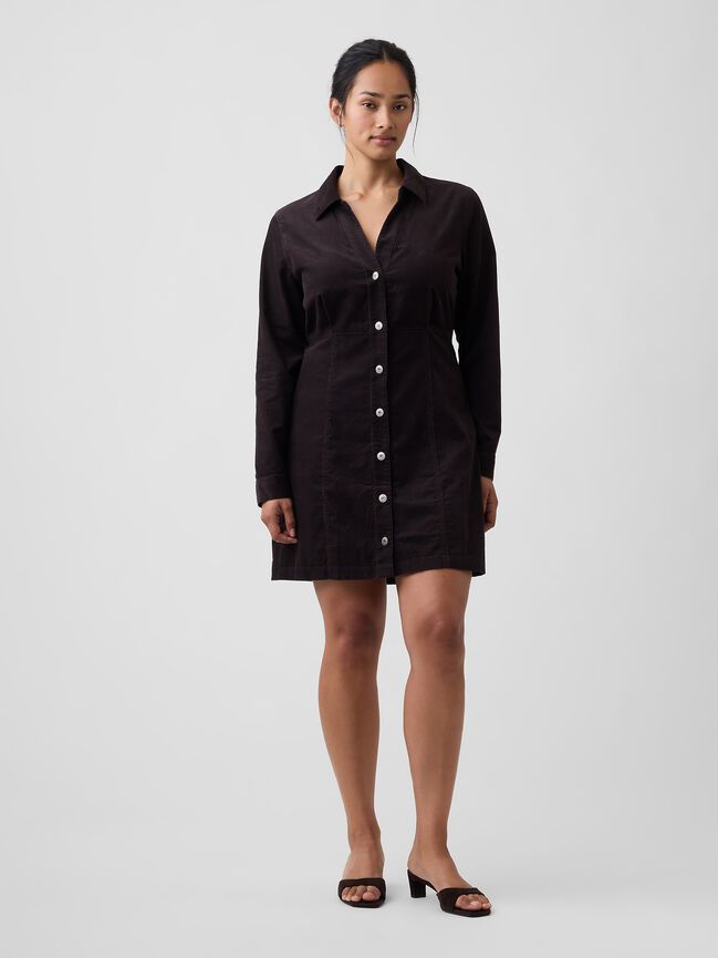 Fitted Collared Mini Dress gap fitted collared mini dress