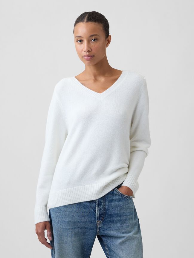Relaxed Lightweight V-Neck Sweater gap relaxed lightweight v neck sweater