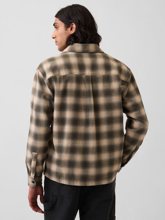 Relaxed Straight-Hem Flannel Shirt gap relaxed straight hem flannel shirt