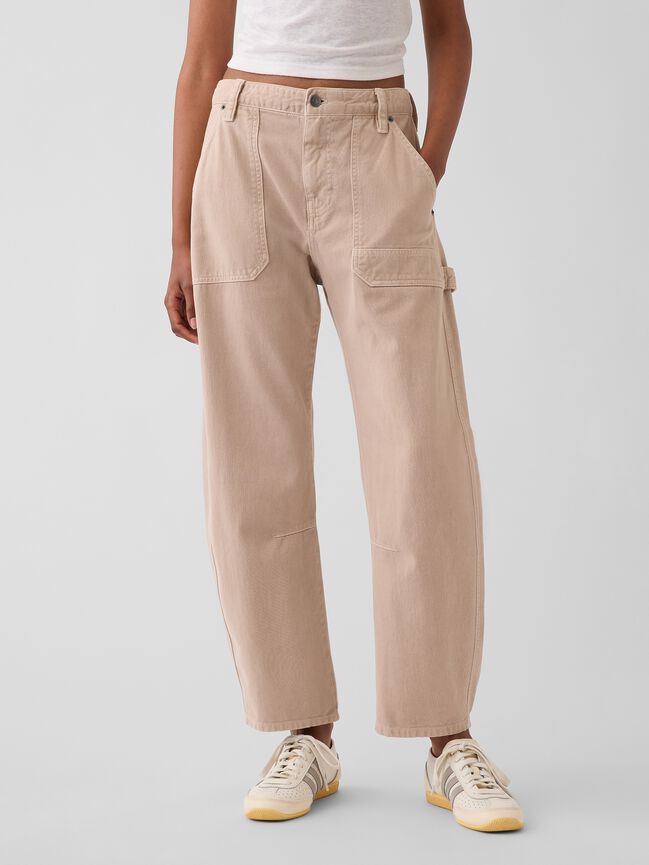 Mid Rise Barrel Utility Ankle Pants gap mid rise barrel utility ankle pants