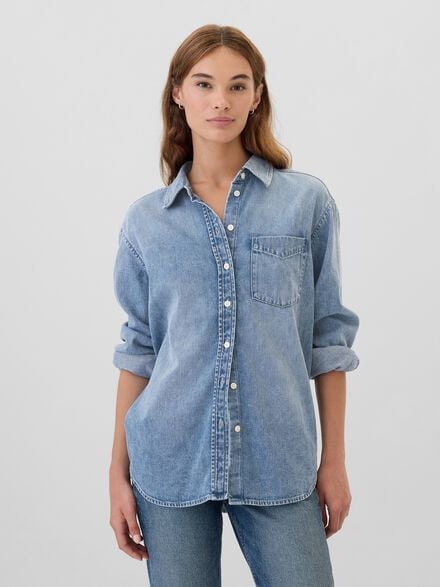 gap denim big shirt gap denim big shirt