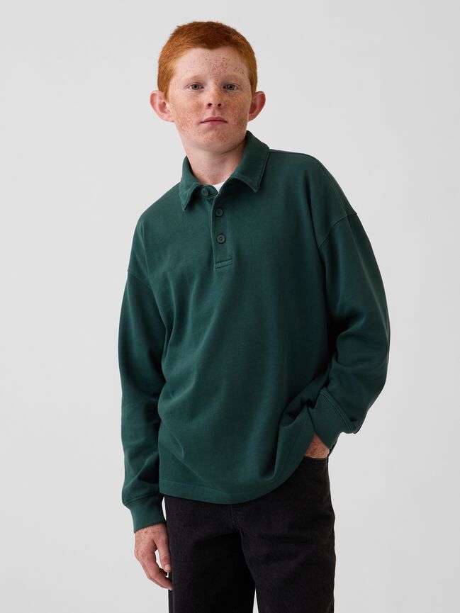 Kids Heavyweight Relaxed Polo Shirt gap kids heavyweight relaxed polo shirt