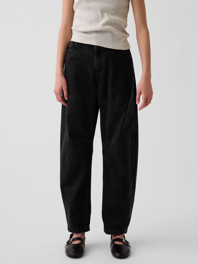 Kids High Rise Barrel Jeans gap kids high rise barrel jeans