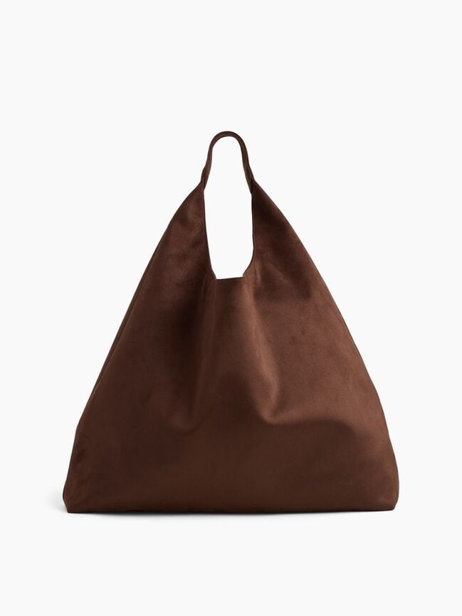 Slouchy Vegan-Suede Tote Bag gap slouchy vegan suede tote bag