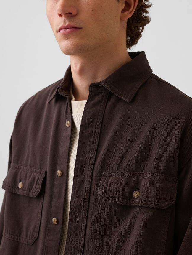 UltraSoft Denim Relaxed Utility Shirt gap ultrasoft denim relaxed utility shirt