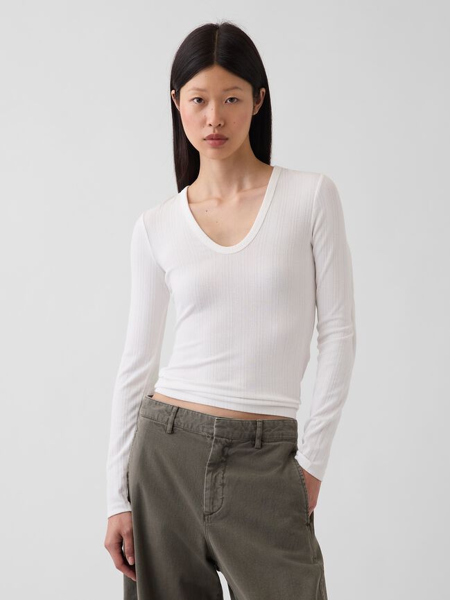 Variegated Rib Top gap variegated rib top