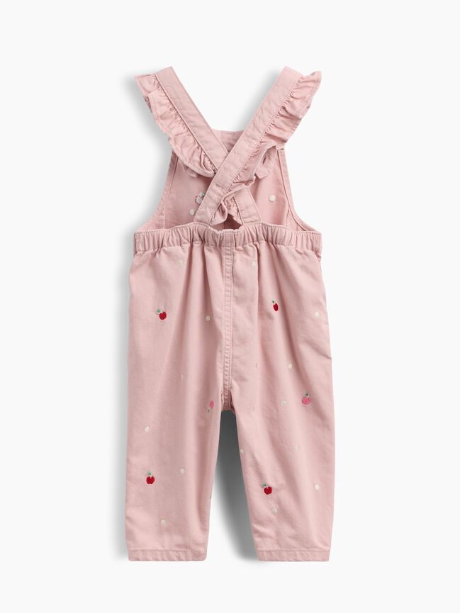 Baby Embroidered Apple Ruffle Overalls gap baby embroidered apple ruffle overalls