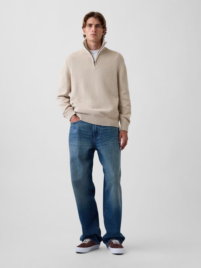 Relaxed Quarter-Zip Sweater gap relaxed quarter zip sweater