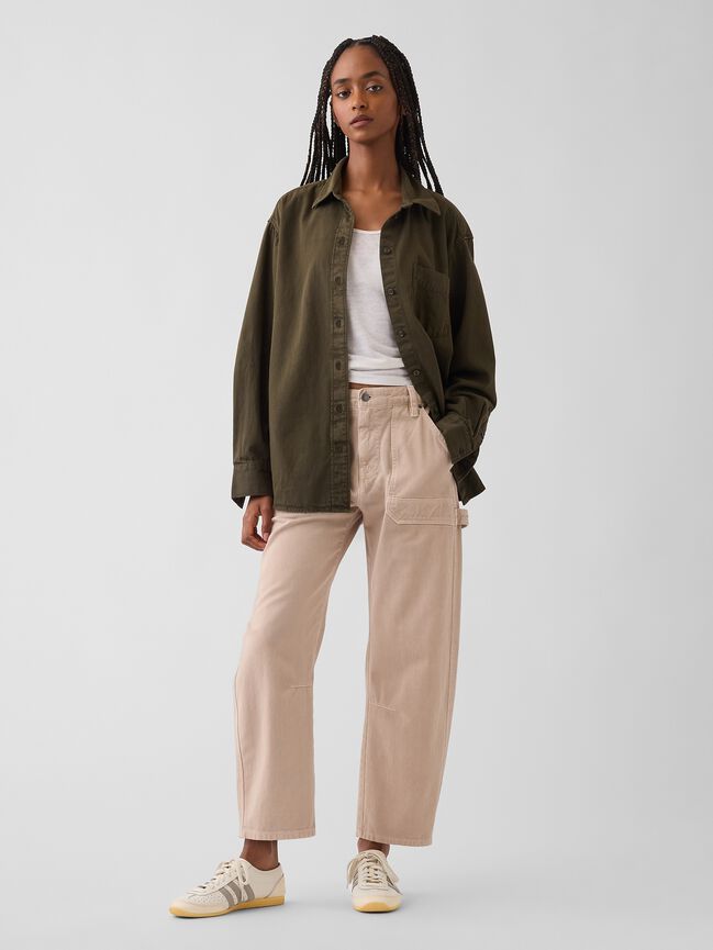 Mid Rise Barrel Utility Ankle Pants gap mid rise barrel utility ankle pants