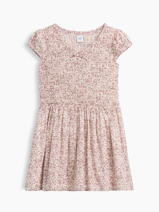 Kids Smocked Print Dress gap kids smocked print dress