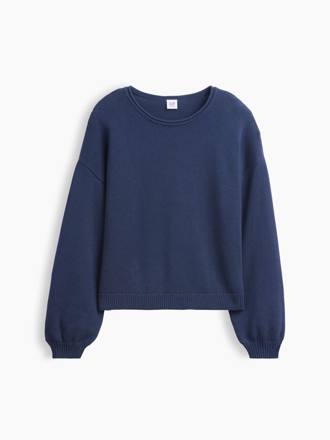 بلوفر أوفرسايز برقبة مطوية للأطفال gap بلوفر أوفرسايز برقبة مطوية للأطفال