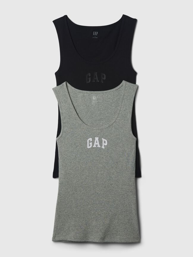 Gap Logo Ribbed Tank Top (2-Pack) gap logo ribbed tank top 2 pack