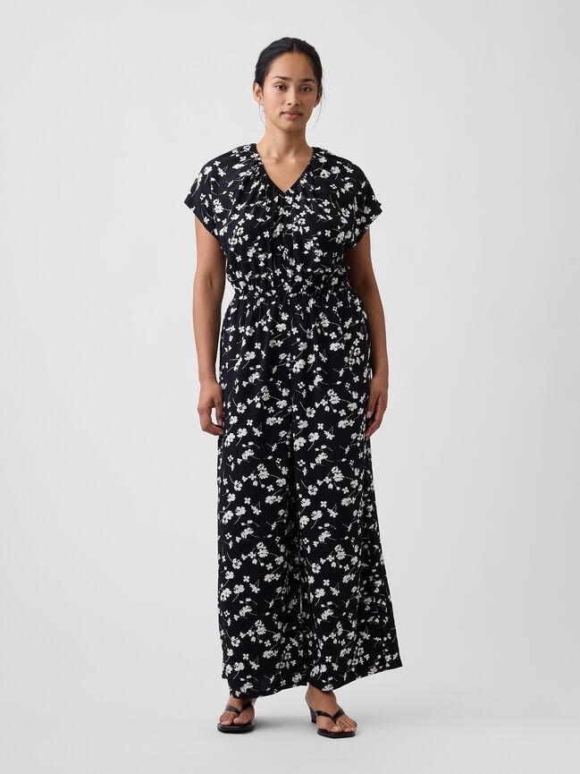 Flutter Sleeve Wide-Leg Jumpsuit gap flutter sleeve wide leg jumpsuit
