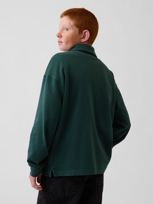 Kids Heavyweight Relaxed Polo Shirt gap kids heavyweight relaxed polo shirt