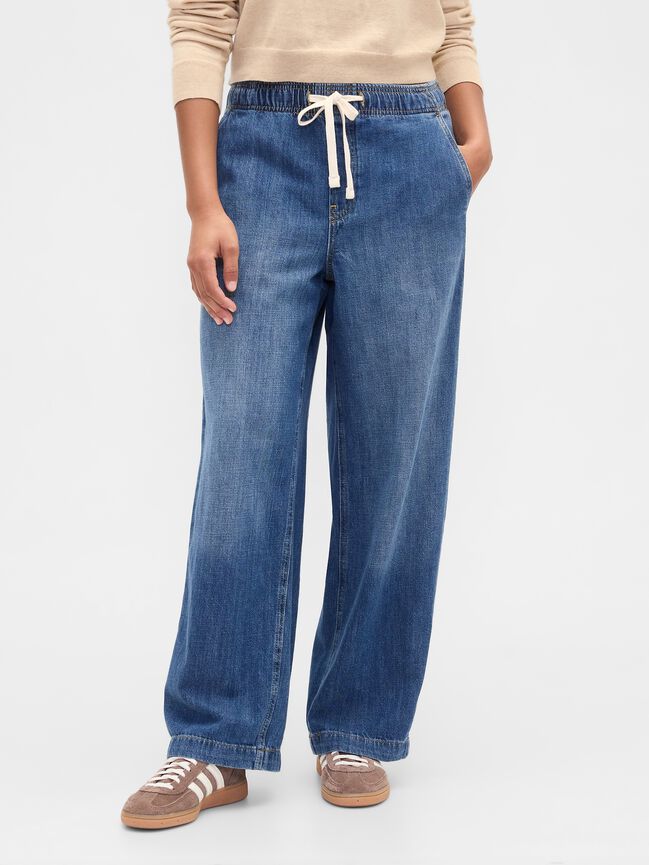 High Rise Easy Wide-Leg Jeans gap high rise easy wide leg jeans