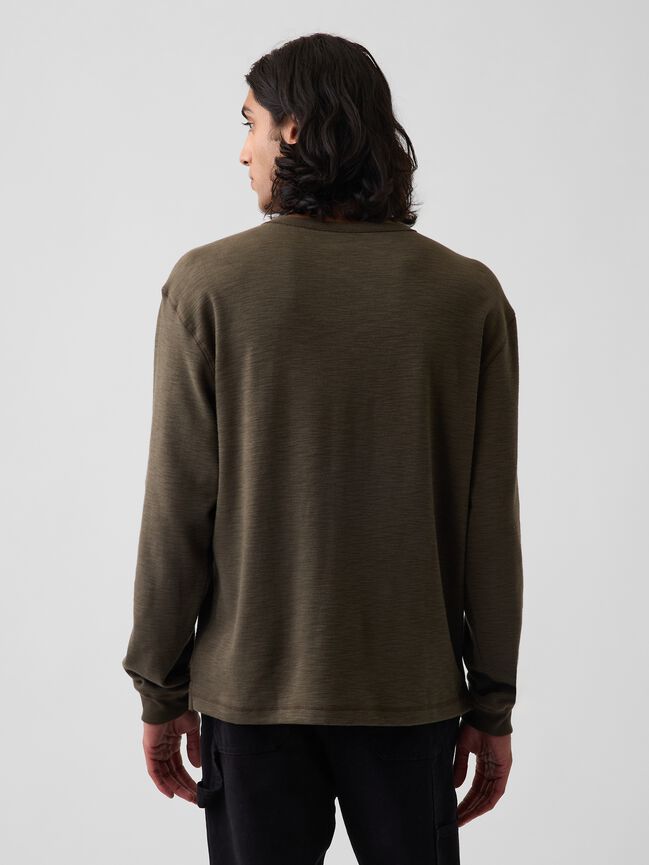 Relaxed Henley T-Shirt gap relaxed henley t shirt