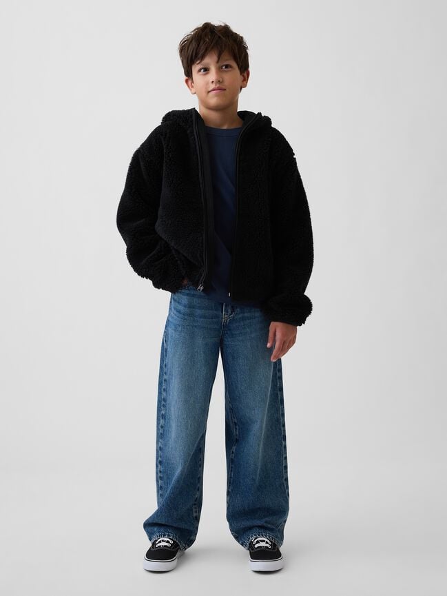 Kids Sherpa Hooded Zip Jacket gap kids sherpa hooded zip jacket