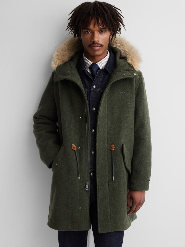 Gap × A.P.C. Oversized Wool-Blend Parka gap a p c oversized wool blend parka