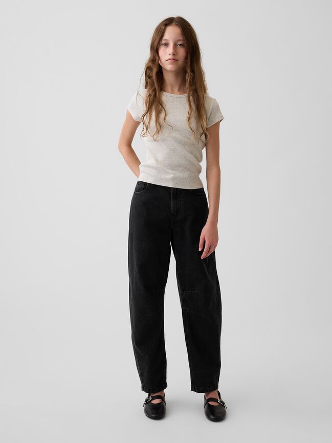Kids High Rise Barrel Jeans gap kids high rise barrel jeans